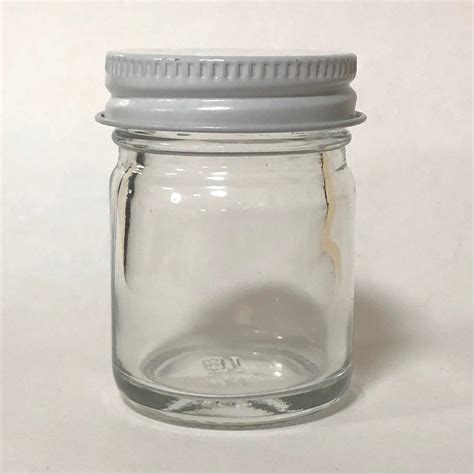 1 oz Glass Salve Jar Clear, w/White Lid | Living Earth Herbs – Organic ...