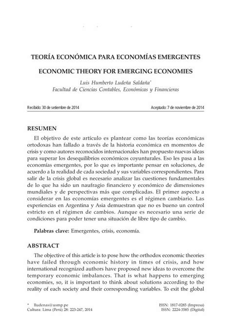 PDF TEORÍA ECONÓMICA PARA ECONOMÍAS EMERGENTES TEORÍA ECONÓMICA