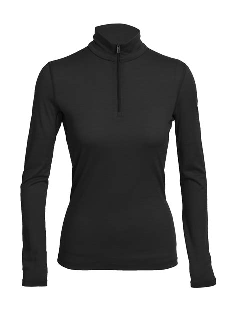 Icebreaker Womens Oasis Ls Half Zip Black Platousport