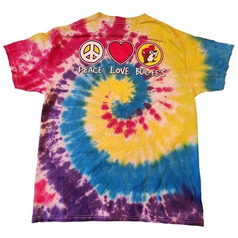 Buc Ees Tie Dye Peace Love Buc Ees T Shirt Mens Size Gem