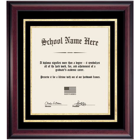 Graduation Diploma Frame With Black And Gold Matting For 14 X 11