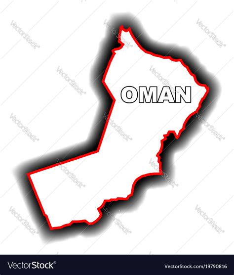 Outline Map Of Oman Royalty Free Vector Image VectorStock