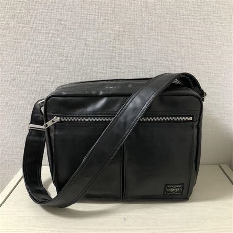 32％割引ブラック系『2年保証』 【新品同様】porter ポーター フリースタイル ショルダーバッグ （l）黒 ショルダーバッグ バッグ