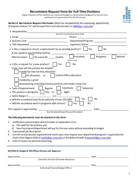 Fillable Online Gc Cuny Recruitment Request Form Doc Fax Email