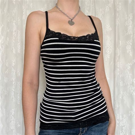 S Black White Striped Twilightcore Cami