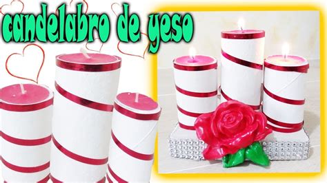 DIY COMO HACER CANDELABRO O PORTA VELAS DE YESO MANUALIDADES CON