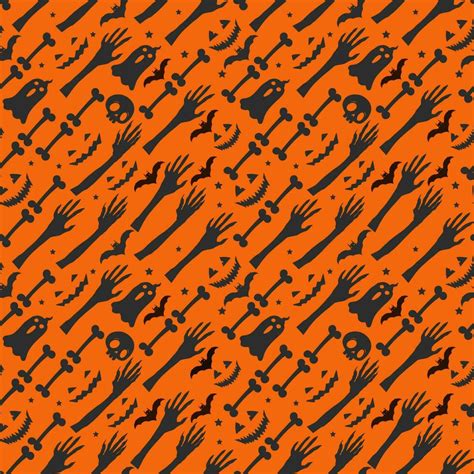 Happy Halloween Seamless Pattern Background Design With Pumpkins Flying