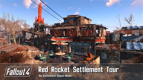 Fallout 4 Red Rocket Truck Stop Settlement Build Tour YouTube