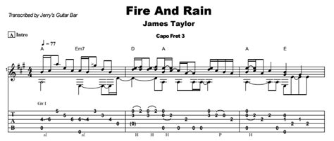 James Taylor Fire And Rain Guitar Lesson Video Jgb