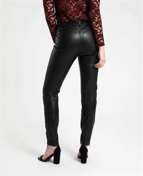 Pantalon En Simili Cuir Noir A Pimkie