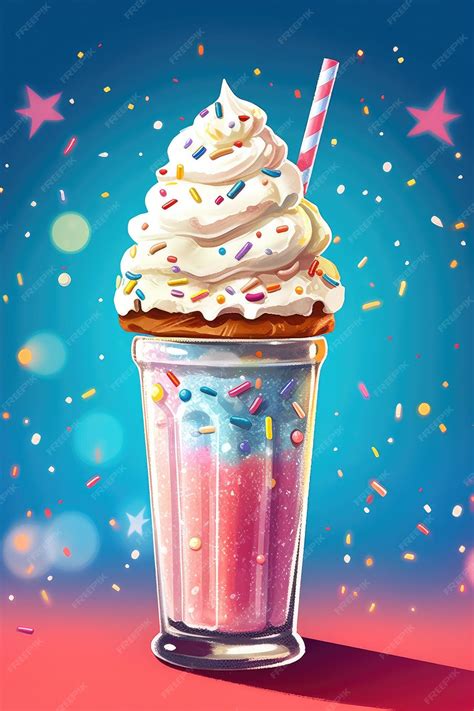 Premium Photo Delicious Milkshake In A Tall Glass With Whipped Cream