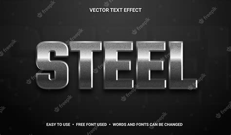 Premium Vector Steel Editable Vector Text Effect