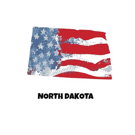 Premium Vector Usa State North Dakota American Flag Watercolor Background