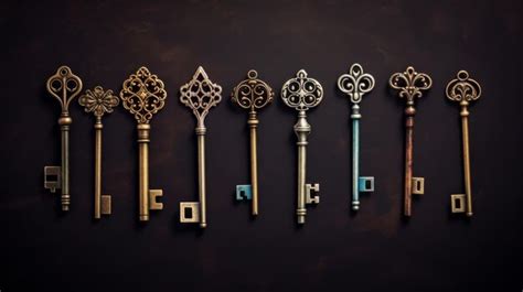 Premium AI Image Antique Keys Lying Down Top View