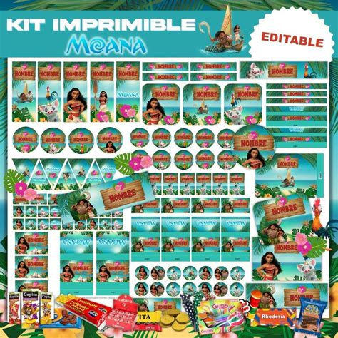 Kit Imprimible Moana 100 Editable