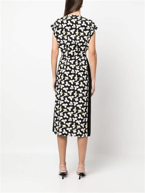 Dvf Diane Von Furstenberg Panelled Floral Midi Dress Farfetch