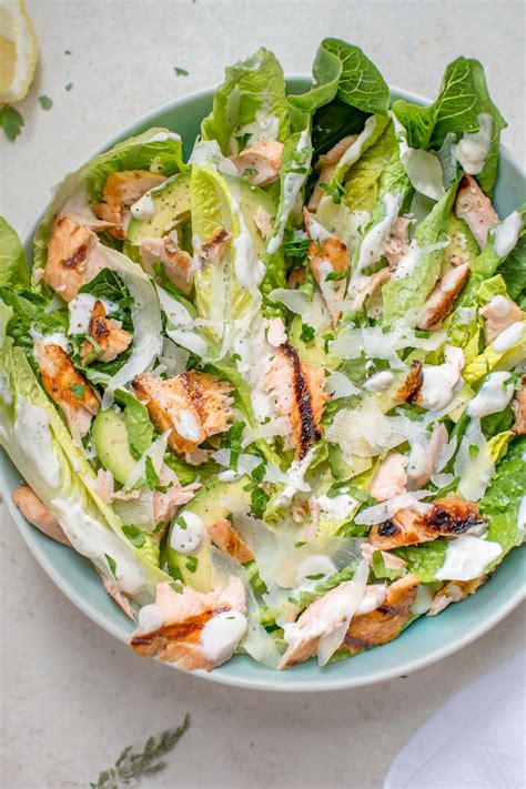 Healthy Grilled Salmon Caesar Salad • Salt & Lavender