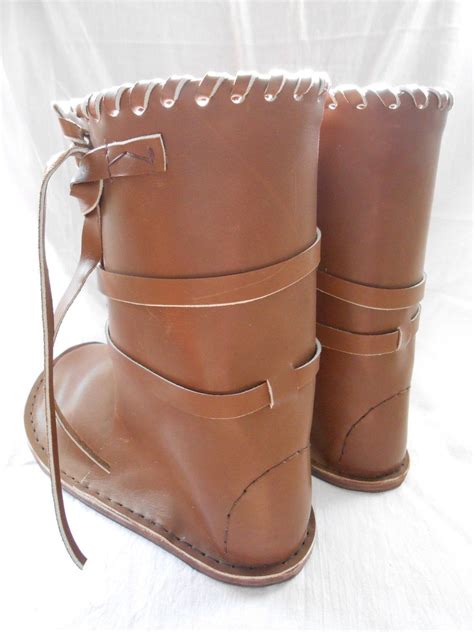 Leather Celtic Viking Medieval Boots 25cm Etsy Medieval Boots