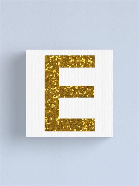 Gold Letter E Gold Glitter Canvas Print For Sale By Pascally Redbubble