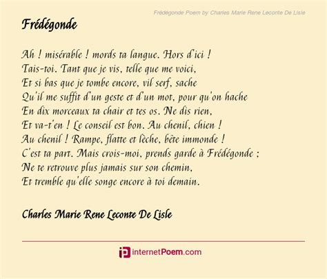 Frédégonde Poem by Charles Marie Rene Leconte De Lisle