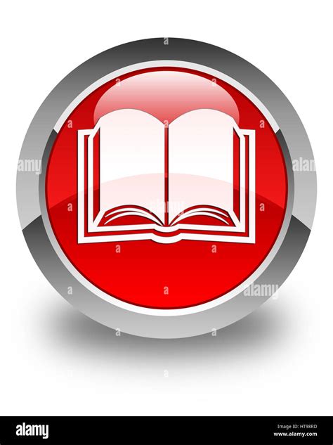 Book Icon Isolated On Glossy Red Round Button Abstract Illustration