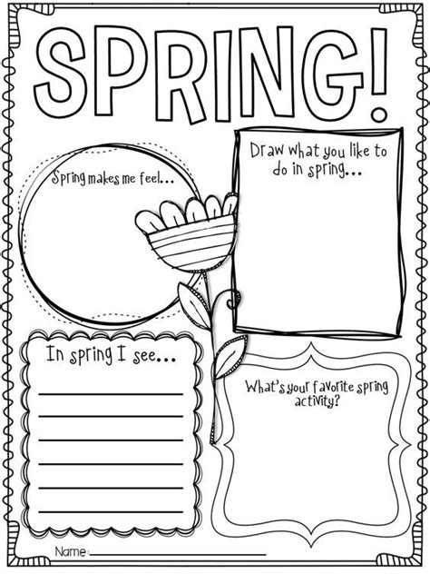 Spring Writing Activitycute First Grade Activities Spring Activities Kindergarten