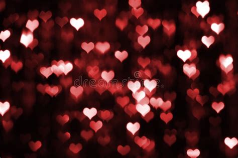 Abstract Dark Valentine Background With Red Hearts Stock Image Image