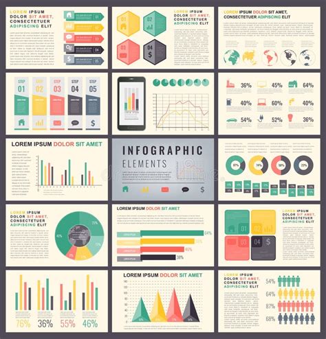 Infographicelementen Met Wereldkaart En Grafieken Vector Vector