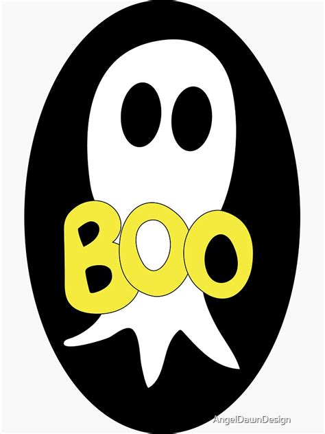 Pegatina Cute Dibujos Animados De Fantasmas De Halloween Con Texto Boo