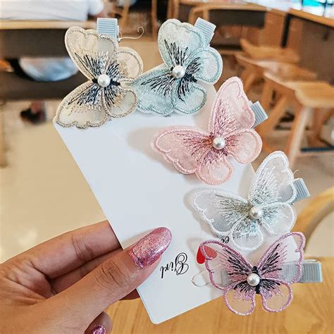 Sonpal Butterfly Hair Clips D Colorful Mesh Hair Clips Clip Art