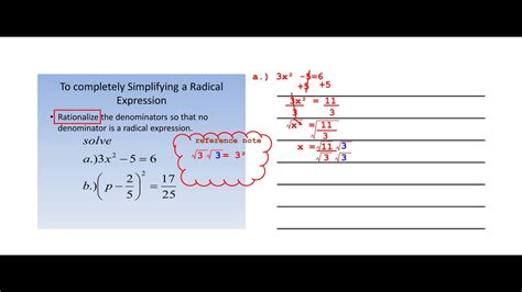 Simplifying Radical Expressions Rationalizing Square Roots Youtube