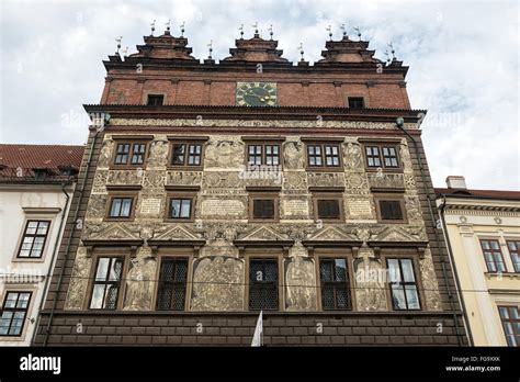 City Hall On Square Of The Republic Main Square In Pilsen City Czech