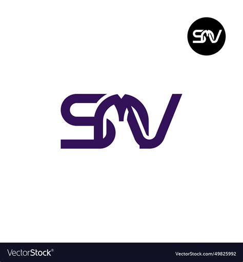 Letter smv monogram logo design Royalty Free Vector Image