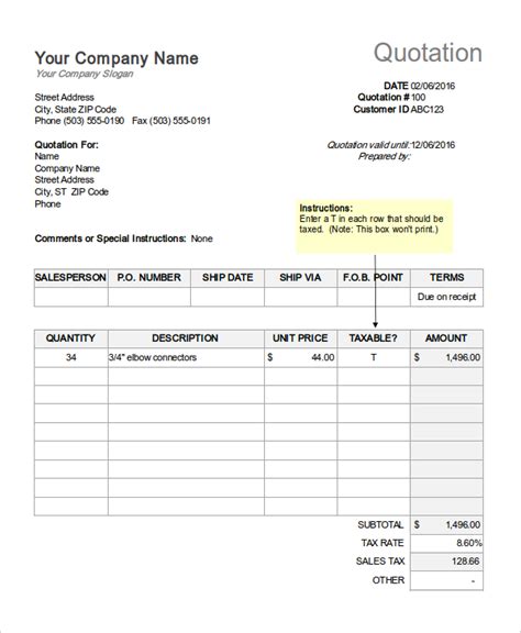 57 Quotation Templates Pdf Doc Excel