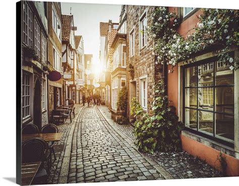 Old Town In Europe At Sunset With Retro Vintage Filter Effect