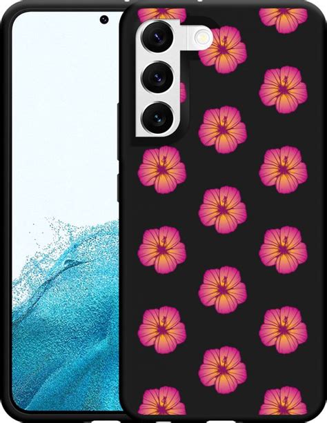 Galaxy S22 Hoesje Zwart Hawaiiaanse Bloemen II Designed By Cazy Bol