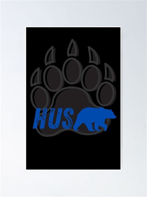 HusBEAR Gay Husband Bear Graphic Blue Furry Hairy LGBT Poster By