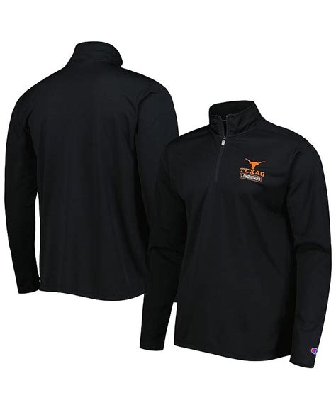 Champion Mens Black Texas Longhorns Textured Quarter Zip Jacket Macys