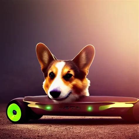 Corgi Riding A Hoverboard Concept Art Ultra Stable Diffusion Openart