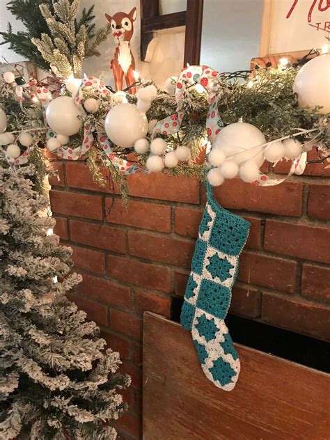 Crocheted Granny Square Christmas Stocking Handmade Etsy