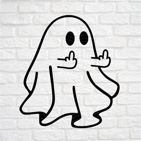 Ghost Middle Finger Svg Png Halloween Svg Png Svg File For Cricut Cute Ghost Halloween Svg