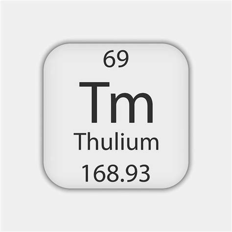 Premium Vector Thulium Symbol Chemical Element Of The Periodic Table