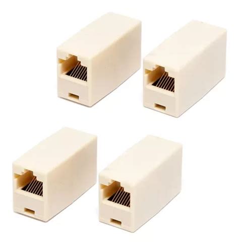 Emenda Rj45 Fêmea X Fêmea Kit C 4 10 Conectores Rj45