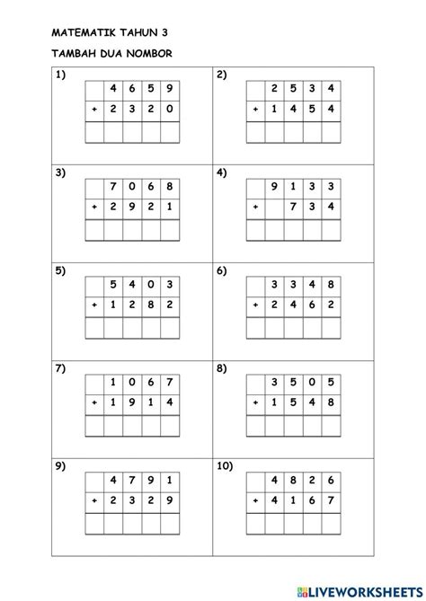 Lembaran Kerja Latihan Matematik Tahun 3 Nombor Hing Mores Nbkomputer