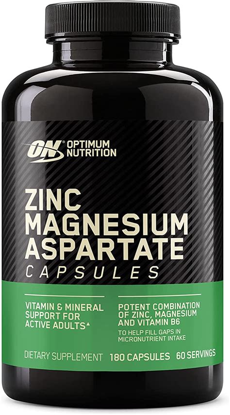 Optimum Nutrition Zinc Magnesium Aspartate Vitamin Capsules 180