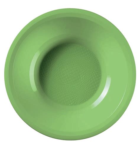 Assiette Dure Réutilisable Creuse Vert citron PP Ø19 5cm 600 Utés