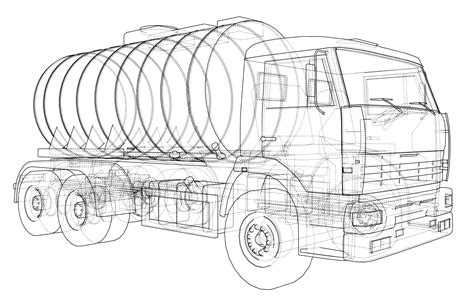 Truk Dengan Konsep Tangki Industrial Besar Rekayasa Gambar Teknik Png Transparan Dan Clipart