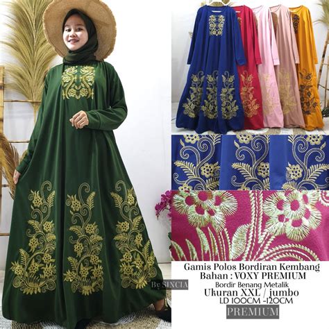 Jual Gamis Jumbo Bordir Mewah Premium Real Pick Gamis Bordir Batik