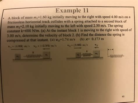 Solved Example 11 A block of mass "h=1.60 kg initially | Chegg.com 