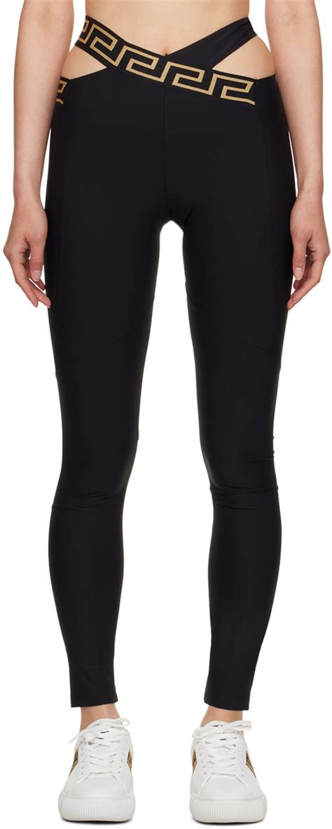 Versace Underwear Black Greca Leggings Versace Underwear